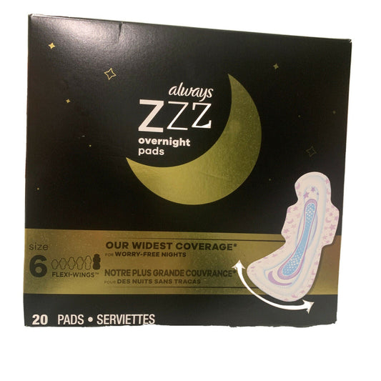 Always zzz overnight Pass Size 6 20 ct