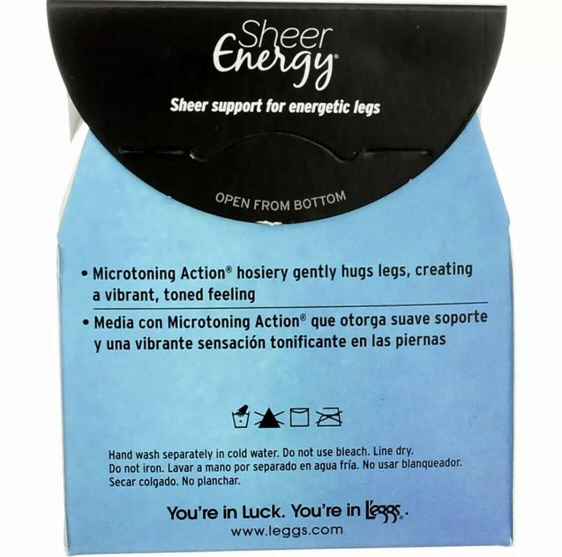 L'eggs Sheer Energy Pantyhose Jet Black Size B Sheer Toe Medium Support Leg 60929