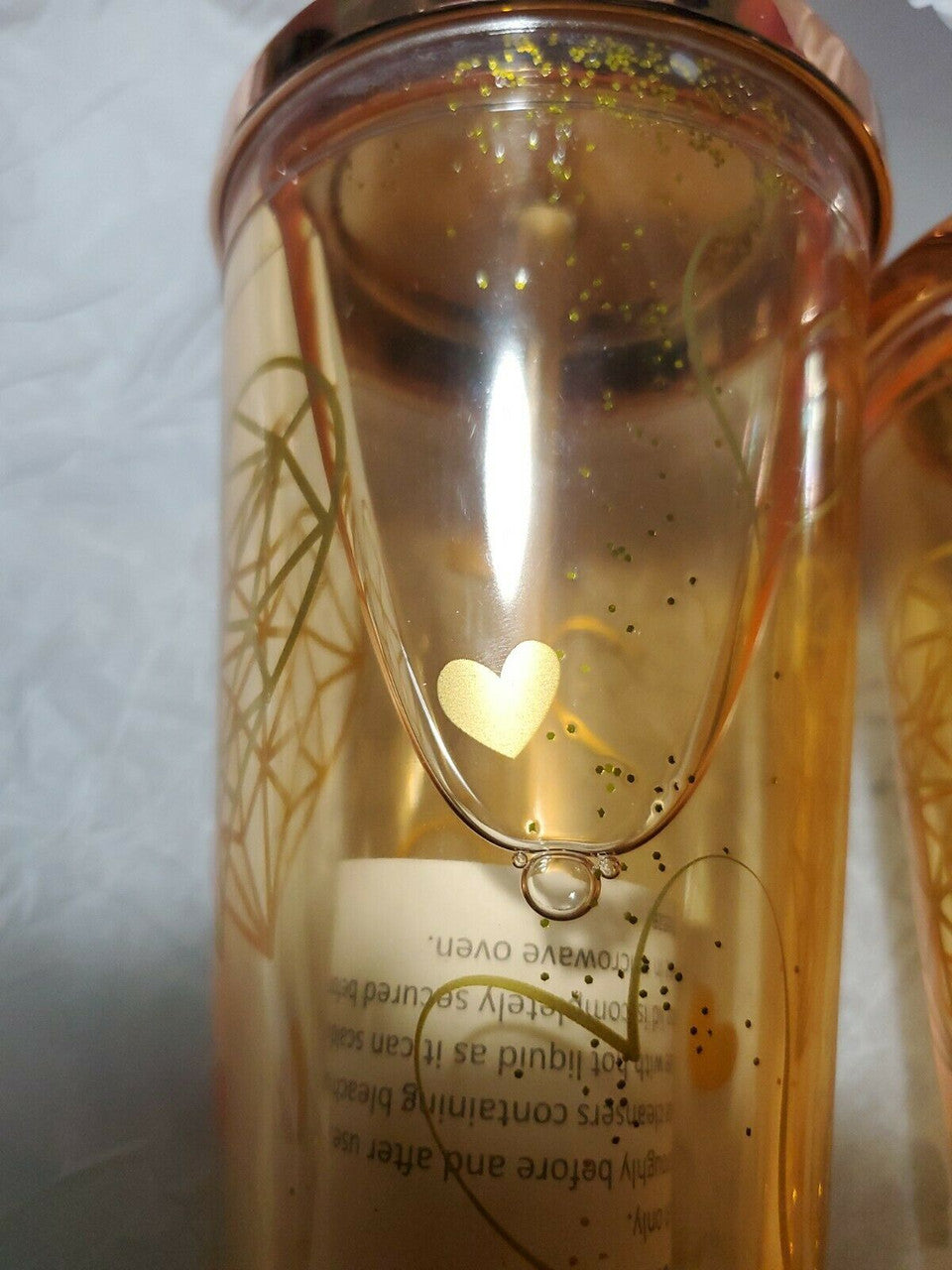 Love in the Air Teal Glitter Tumbler Drinking Cup with Straw plastic 2 pair