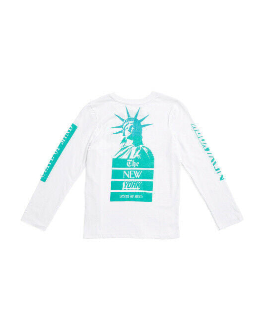 BROOKLYN CLOTH Boys NY State Of Mind long sleeve T-shirt L looks like M graphic