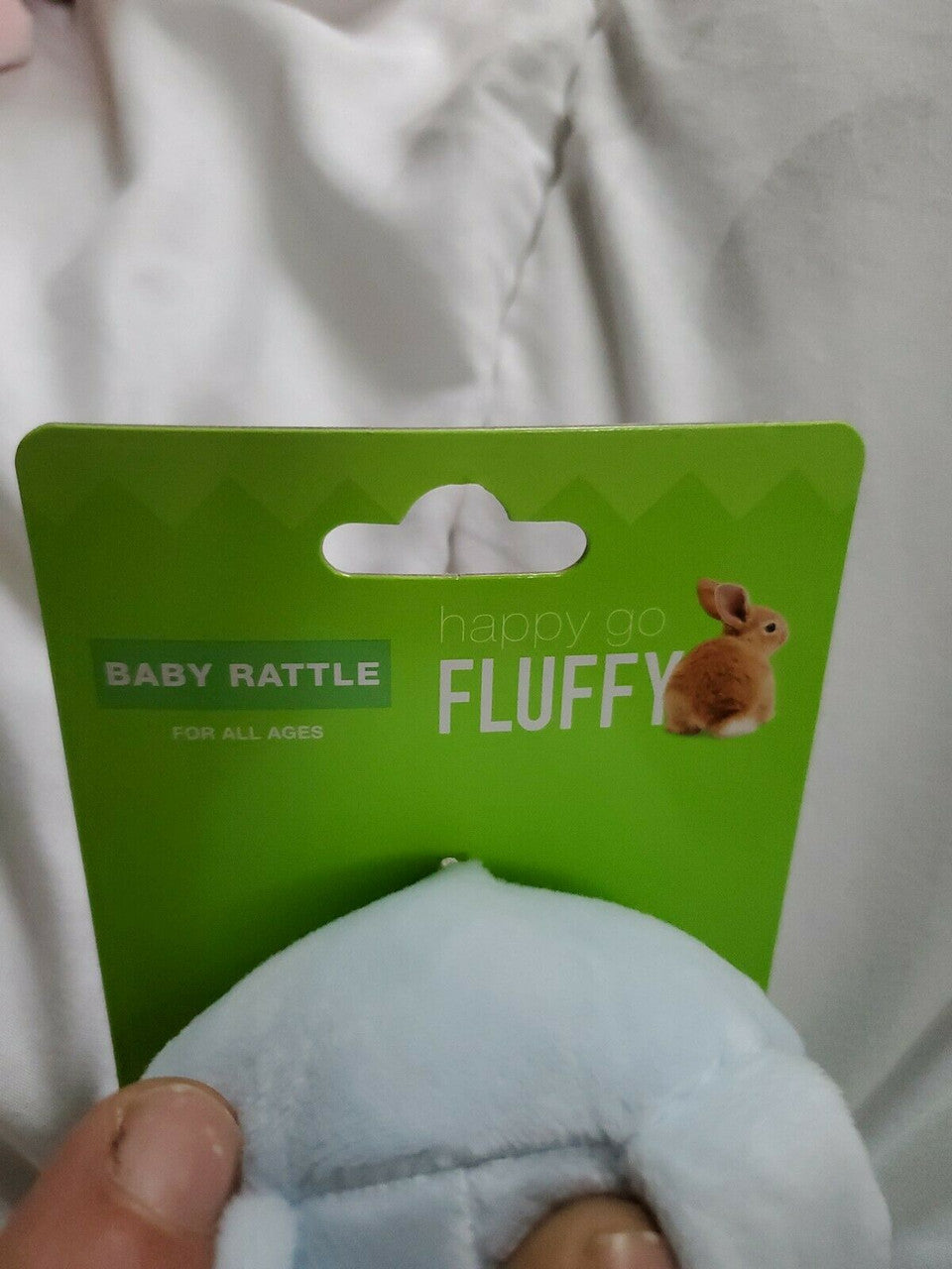 Happy Go Fluffy- "My First Easter" Soft Baby Rattle Blue
