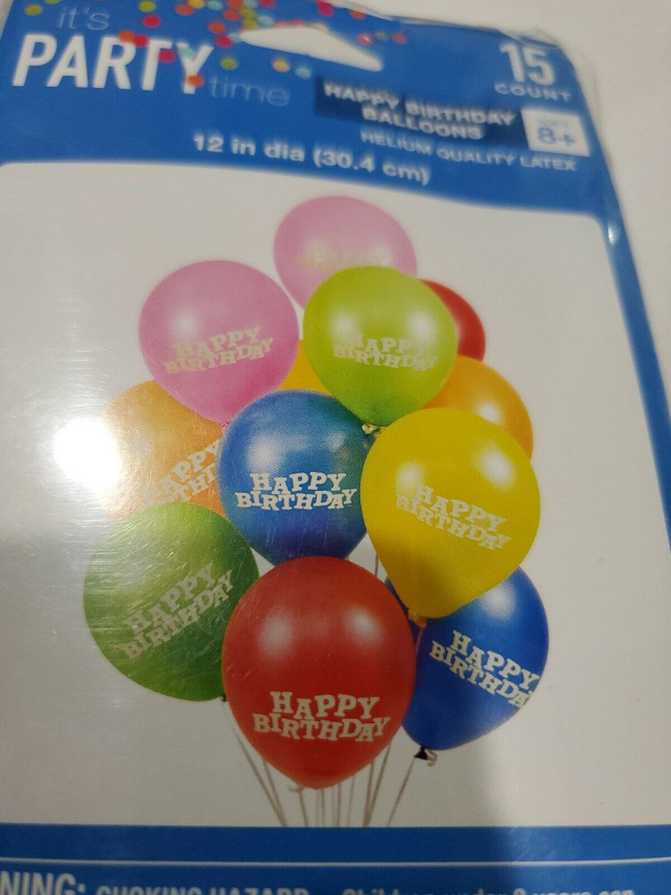Walgreens Happy Birthday Color Assorted HELIUM QUALITY Balloons 12" 2 pack 30 pc