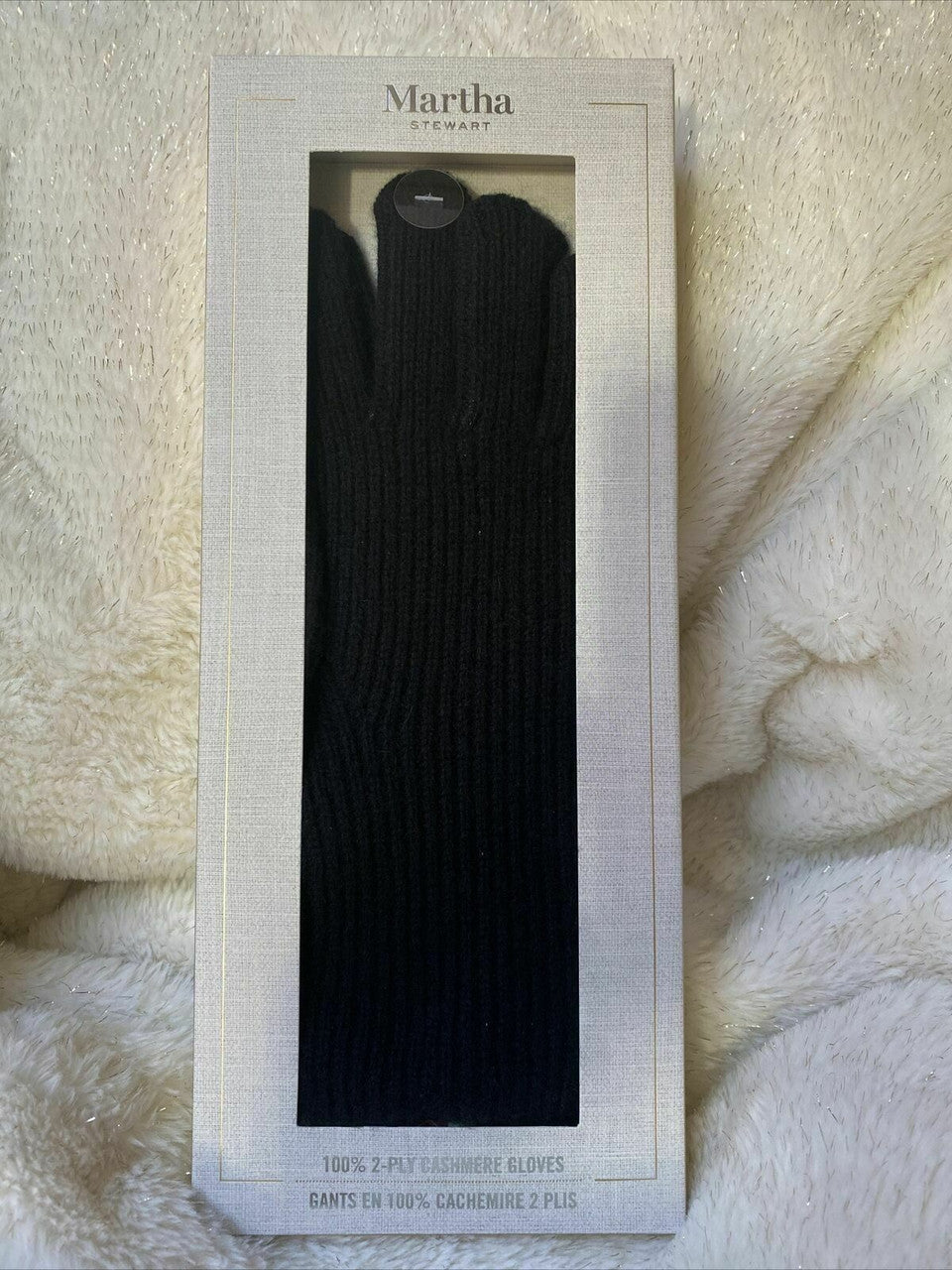 Martha Stewart Taupe or Black 100% 2-ply Cashmere Gloves One Size