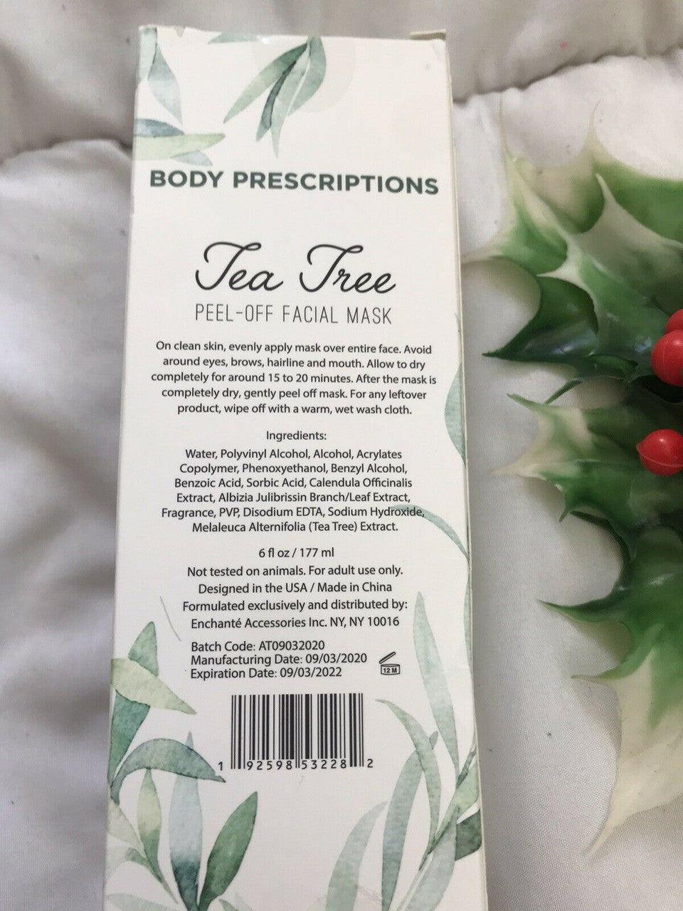 Body Prescriptions VEGAN Tea Tree PEEL-OFF Cruelty Free Facial Mask