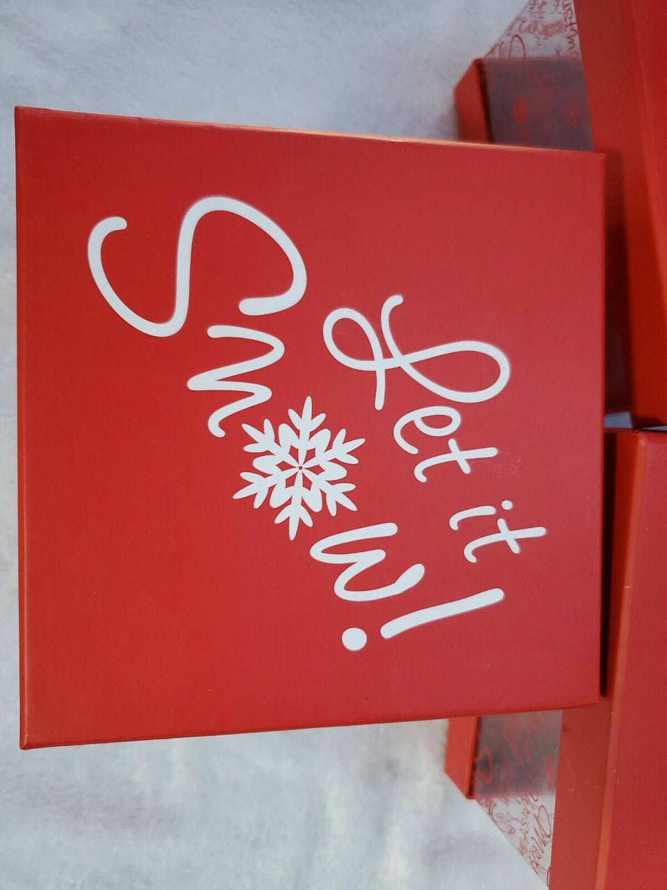 Let it Snow Box  Christmas Gift Boxes Winter Holiday New Year  Lot of 3