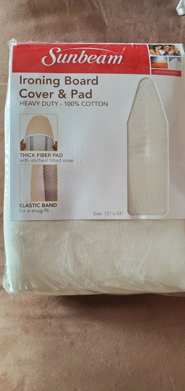 Sunbeam 15" x 54" Scorch Resistant Ironing Iron Board Cover and Pad- IB45095