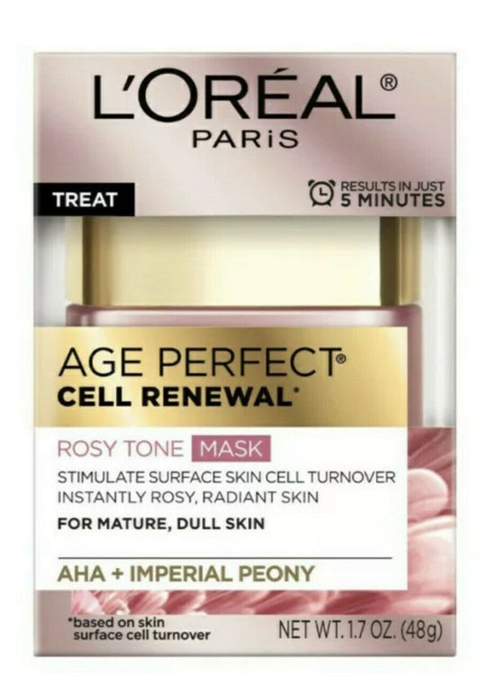 SET OF 4 L'Oreal Paris Age Perfect Cell Renewal Rosy Tone Mask, 1.7 oz