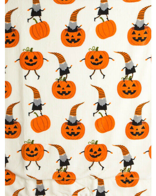 Marlo Lorenz THRO Gloria Gnome Flannel Fleece Sherpa Throw 50" x 70" ultra soft