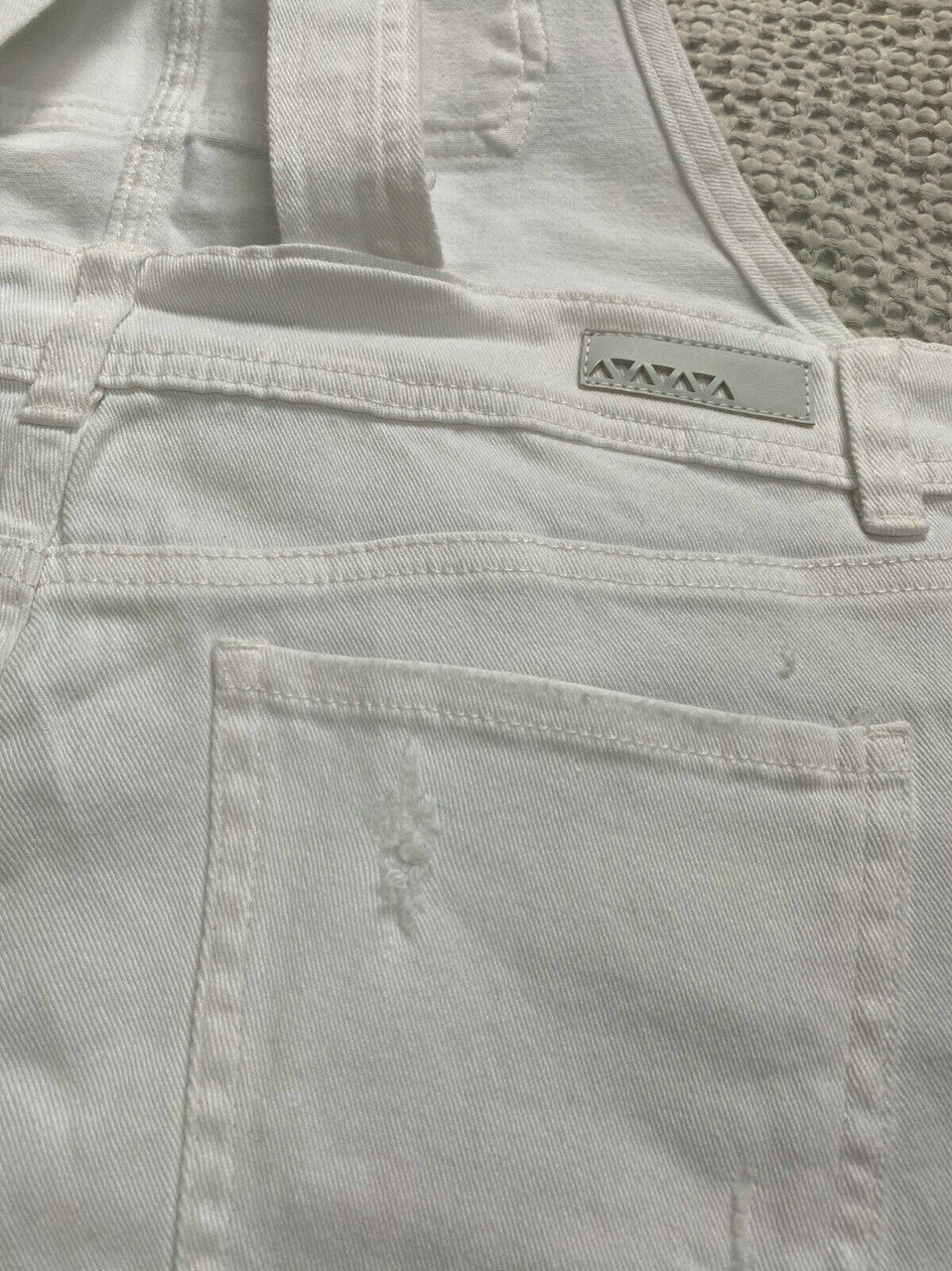 DOLLHOUSE Juniors Shortalls WHITE Distressed 9 11  jeans cotton spandex