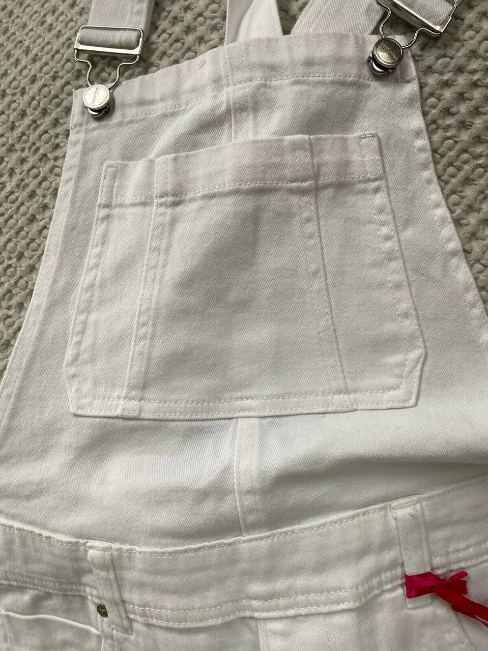 DOLLHOUSE Juniors Shortalls WHITE Distressed 9 11  jeans cotton spandex
