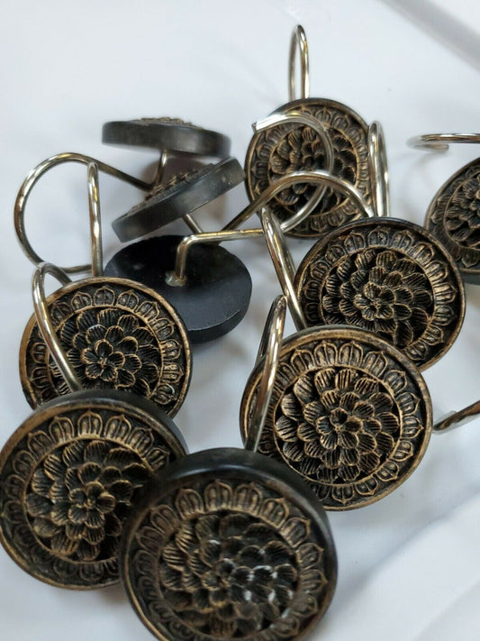 Set Of 12 Round Shape Shower Hooks Cute unbranded  *186