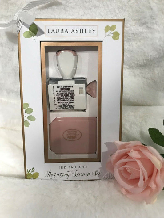 Laura Ashley Rotating Stamp Set with Ink Pad 12 motivational phrases