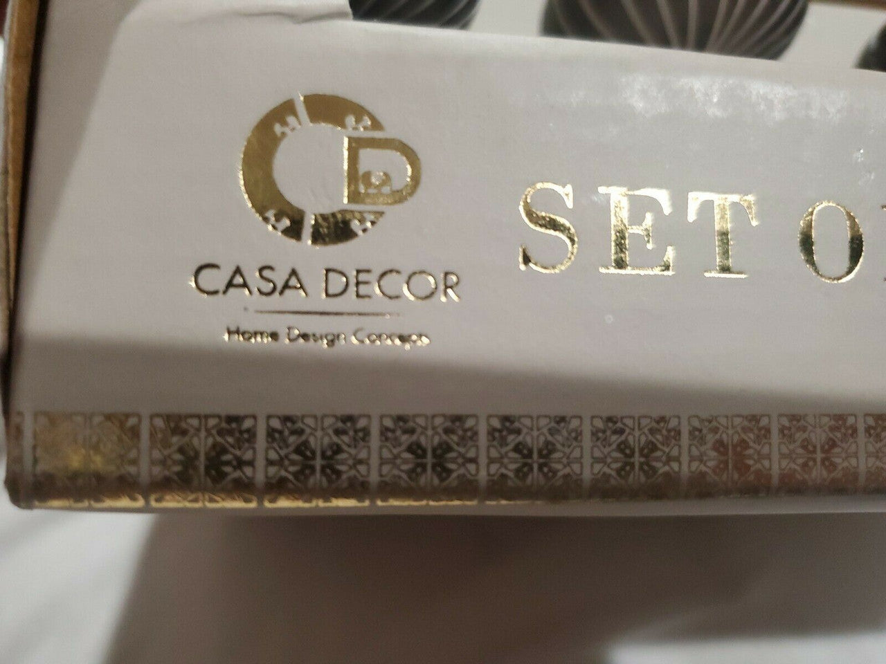 CASA DECOR 8 NEW ART CERAMIC  BLACK WITH WHITE LINES DRAWER PULLS VERY UNUSUAL 