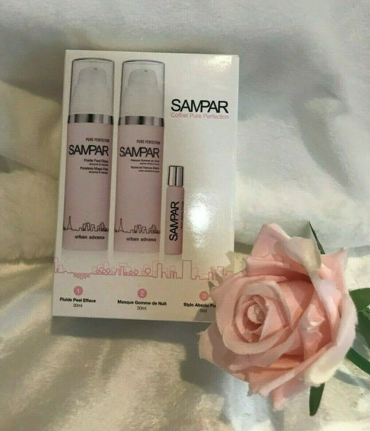SAMPAR Paris Pure Perfection 3pc gift set France Fluid Peel, Mask Pen