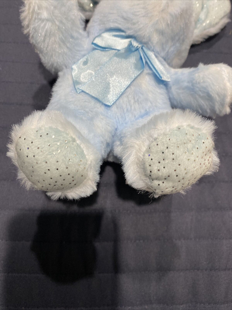 Light Blue W Glitter Plush Bunny Rabbit 10”