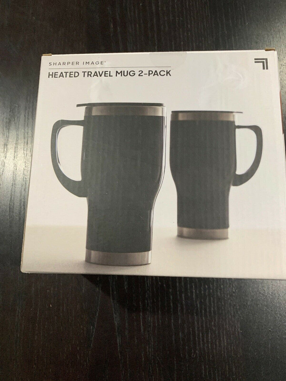 Sharper Image Heated Travel Mug Set Pack Stainless Steel