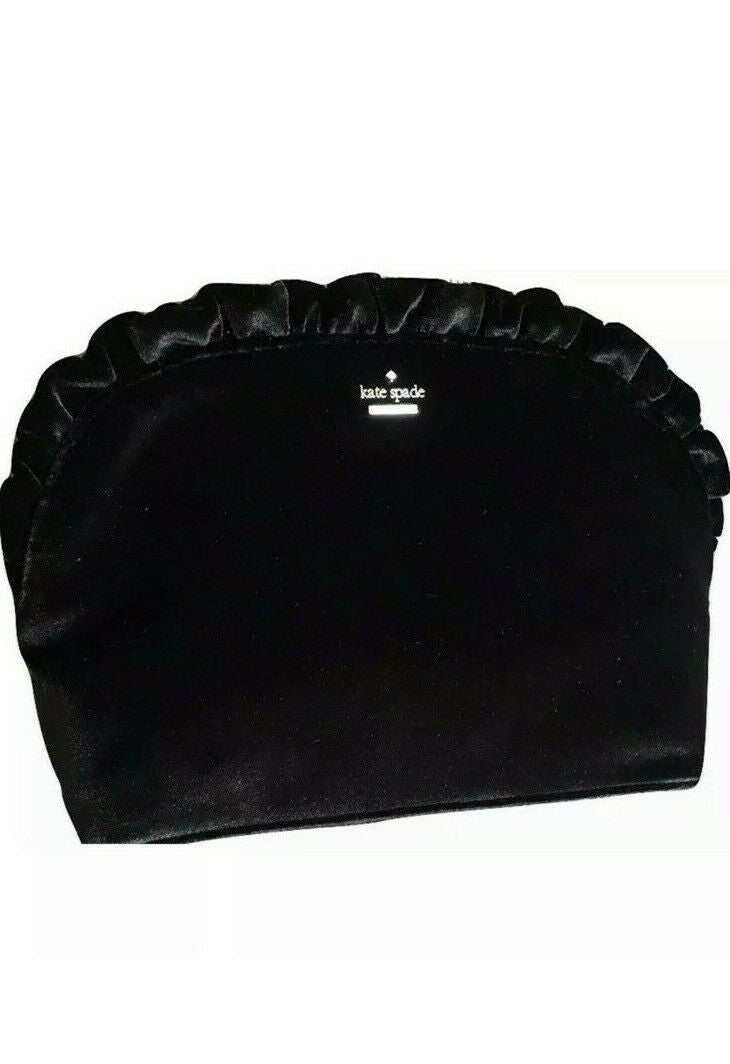 Kate Spade New York Dawn Place Marcy Black Velvet Cosmetic Case Clutch