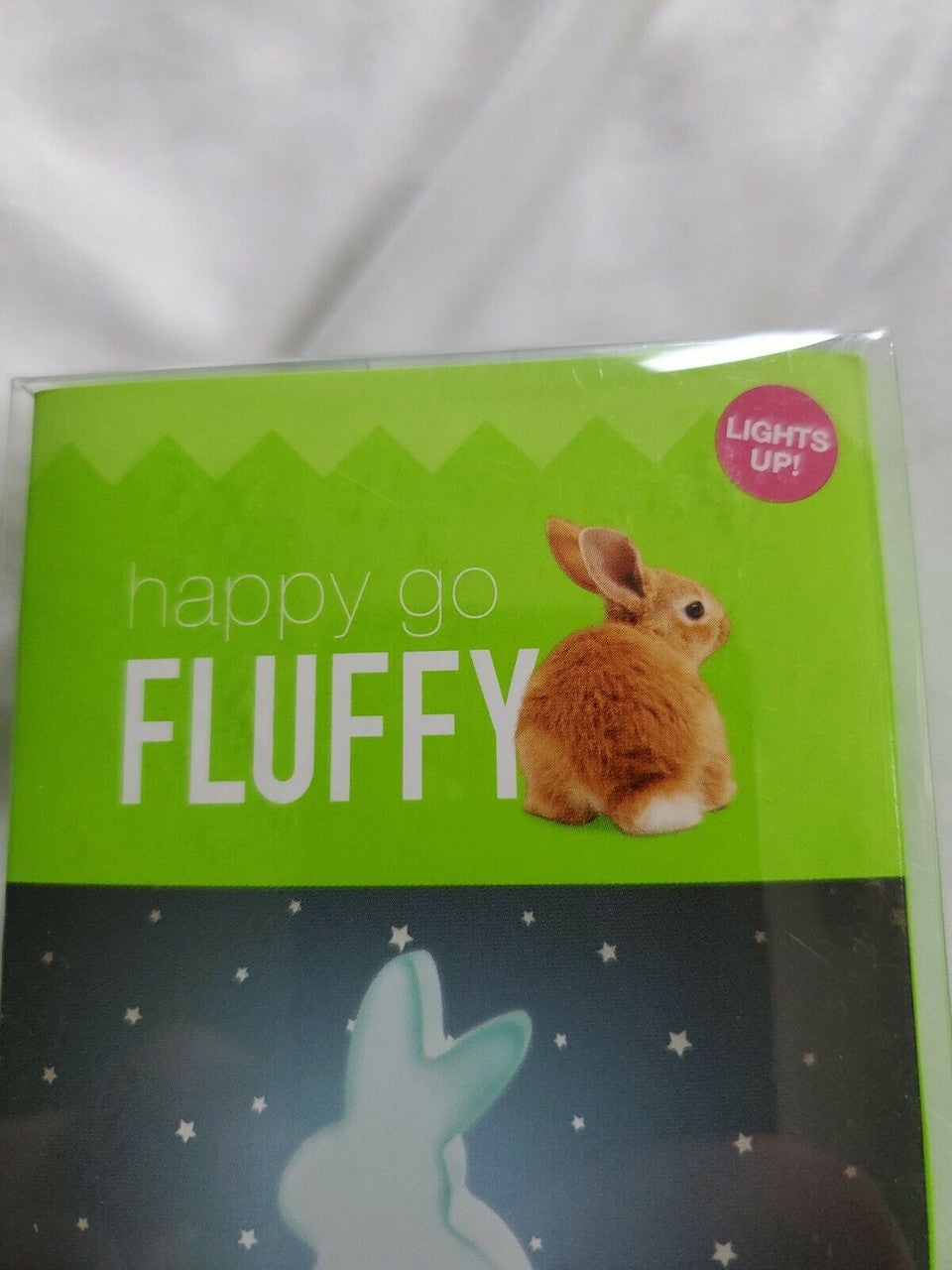 Happy Go Fluffy Blue Bunny Night Light 6 Color Changing Lights