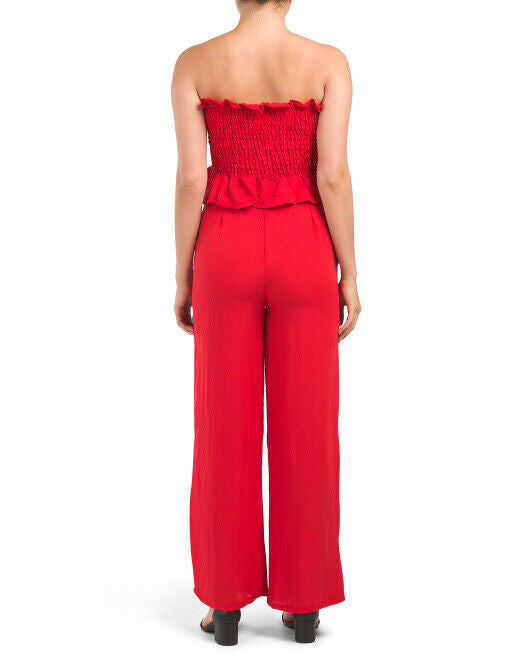 2 pc Set MORRISDAY THE LABEL Juniors Barcelona Holiday Top & Pants RED Small