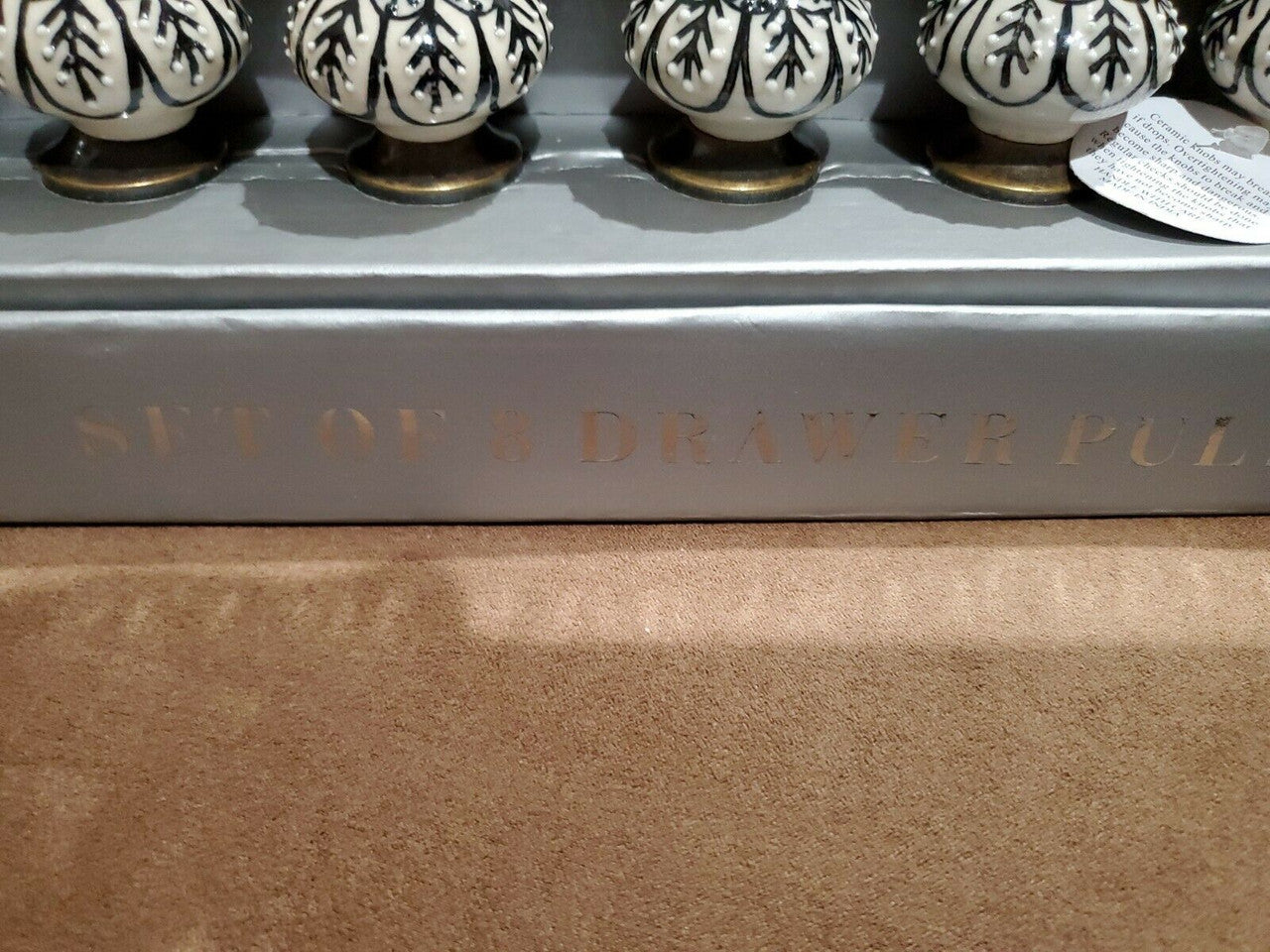CASA DECOR CERAMIC Drawer Knobs Pulls Home 1 Decor Set of 8 Made in India