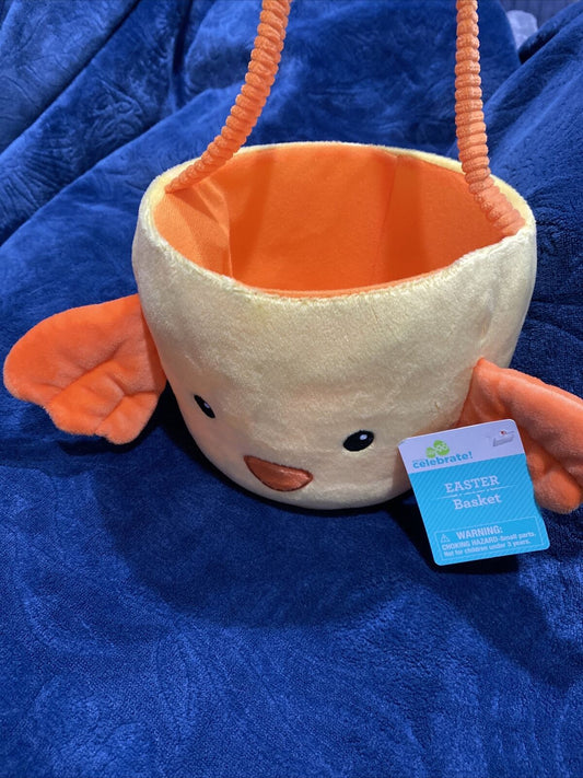 Way to Celebrate Chick Basket - Toy Storage Easter Trick or Treat Bucket Plush