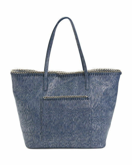 Metallic Wash Tote BLUE SR SQUARED BY SONDRA ROBERTS