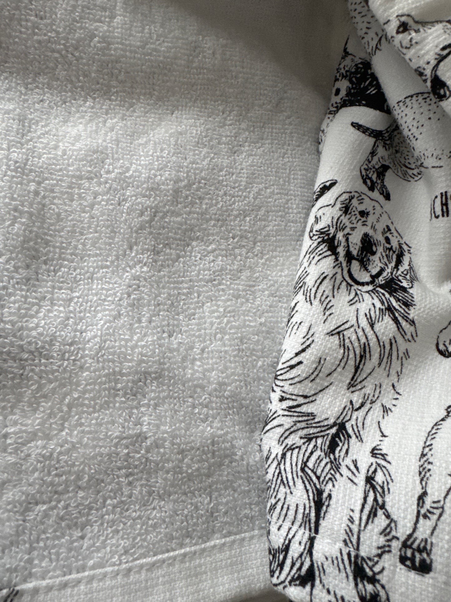 Set of 2 Kitchen Towels | Dog Theme, Eco-Friendly Cotton | 18" x 28"