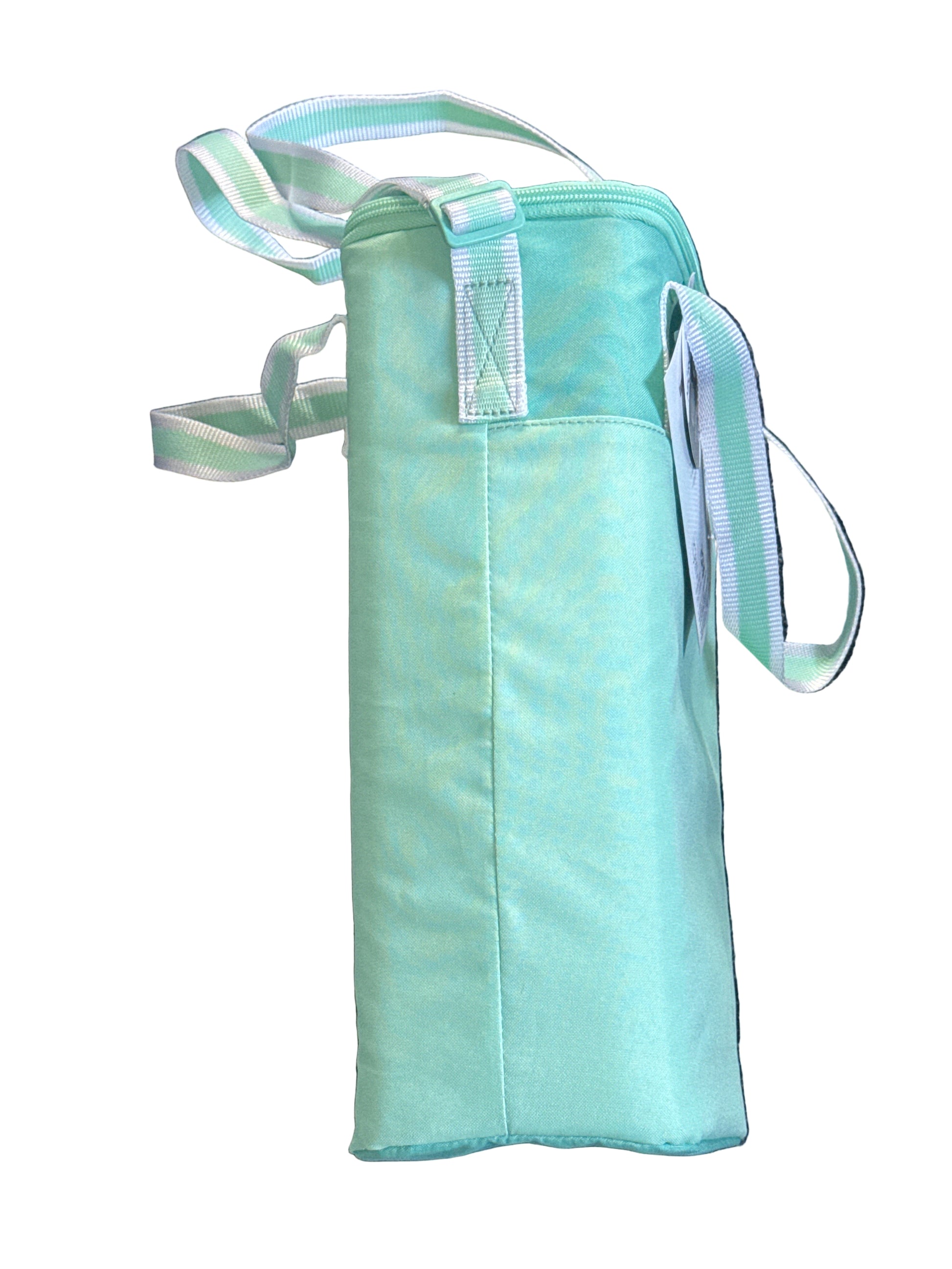Microban Wine Cooler Bag in mint green with insulated lining and drawstring closure