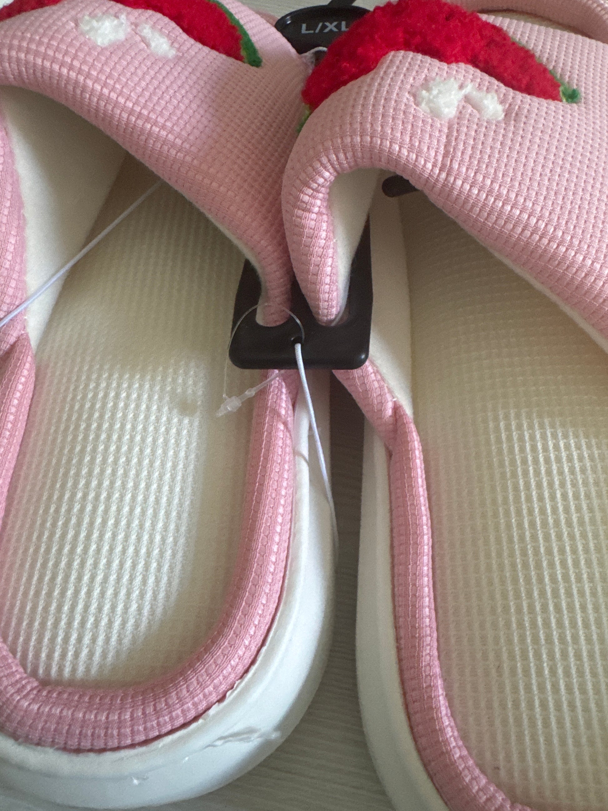 Women’s embroidered watermelon slippers L/XL 10–11 casual indoor comfort