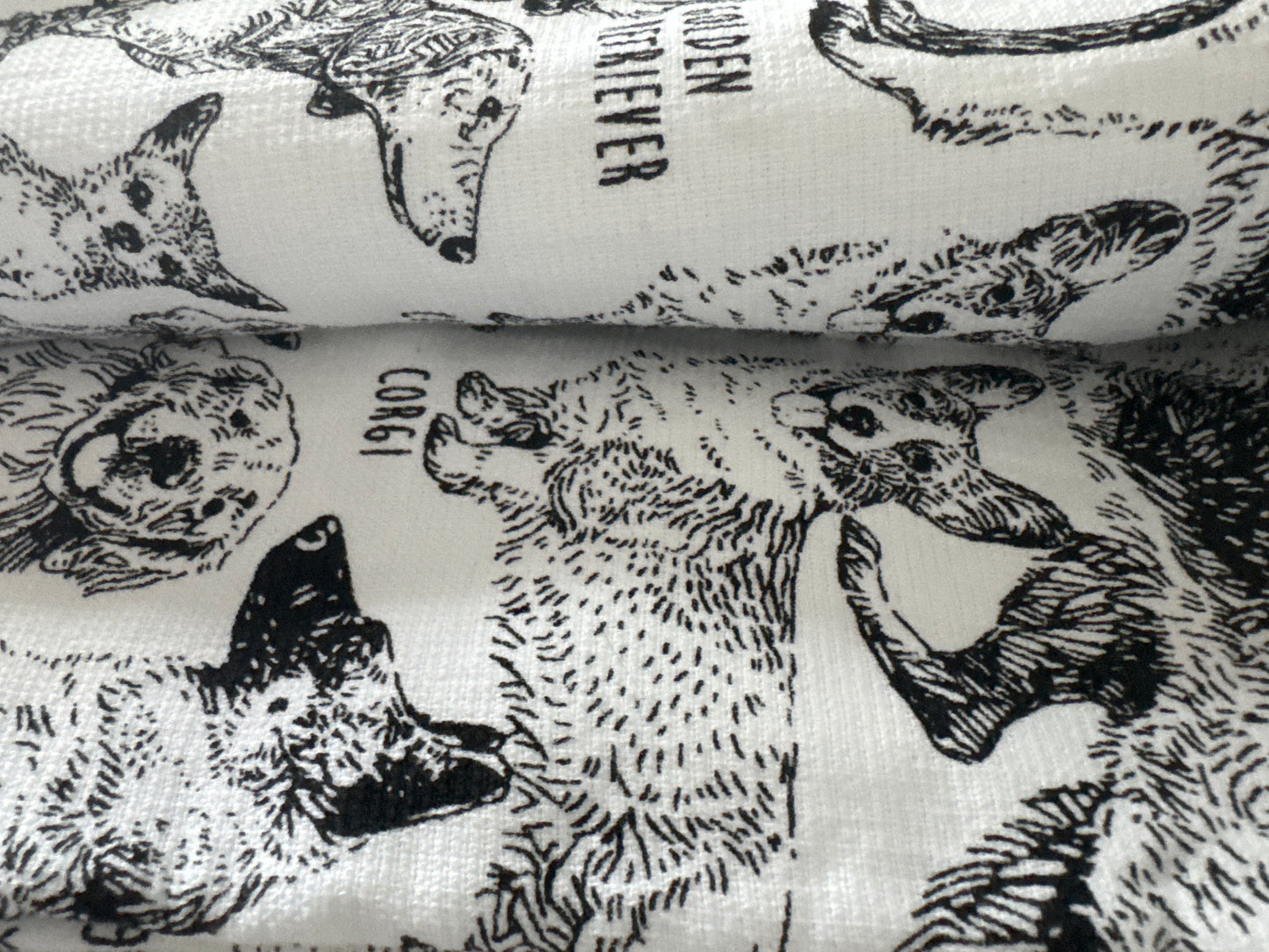 Set of 2 Kitchen Towels | Dog Theme, Eco-Friendly Cotton | 18" x 28"