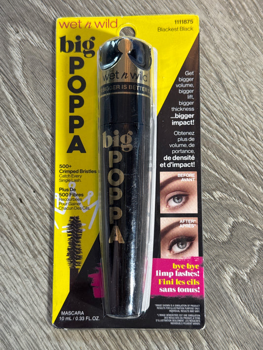 Wet n Wild BIG POPPA Volumizing & Lengthening Mascara, BLACKEST BLACK