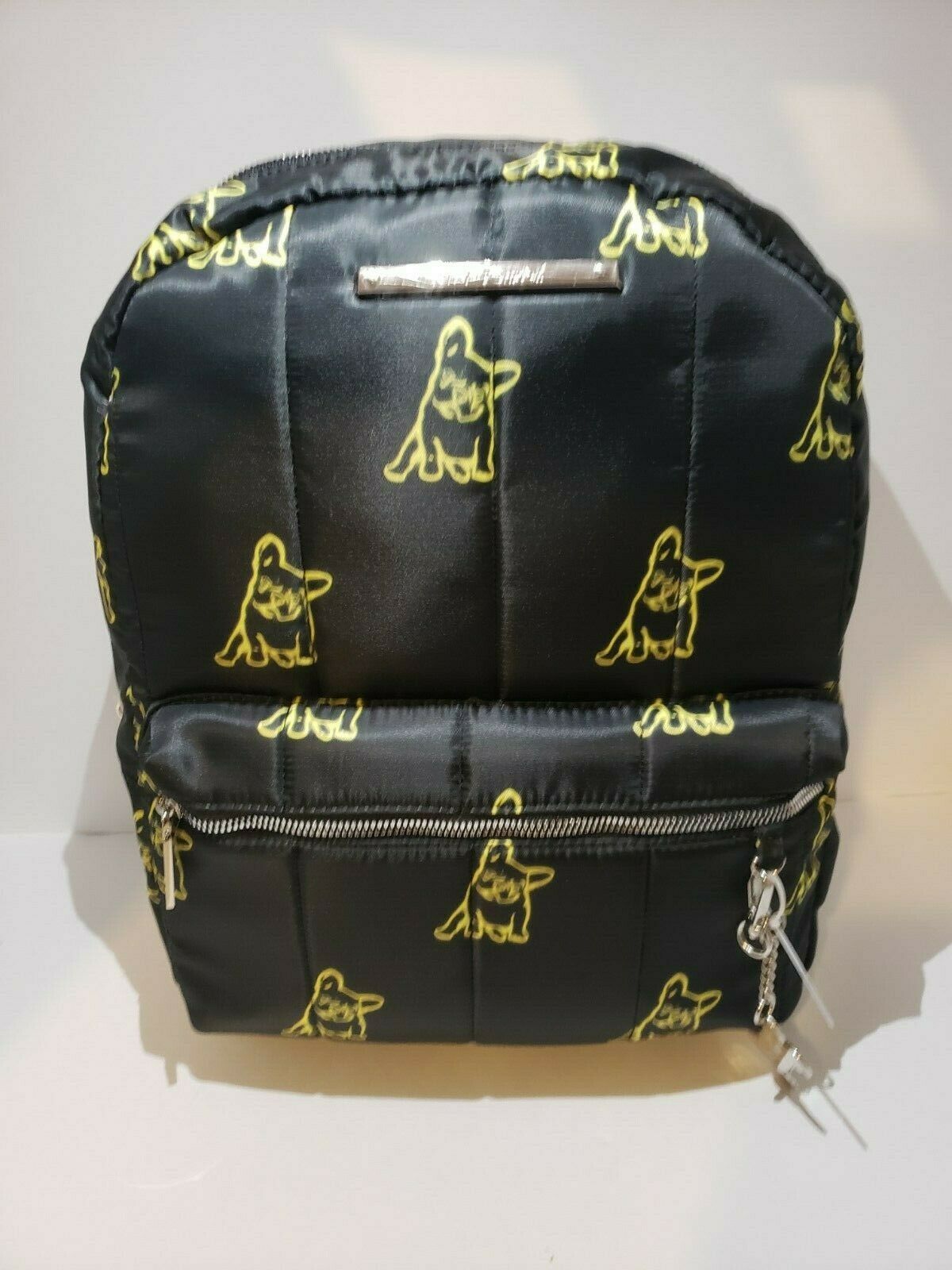 Betsey Johnson Nylon Neon Pink or Yellow French Bulldog Dog Puppy Backpack