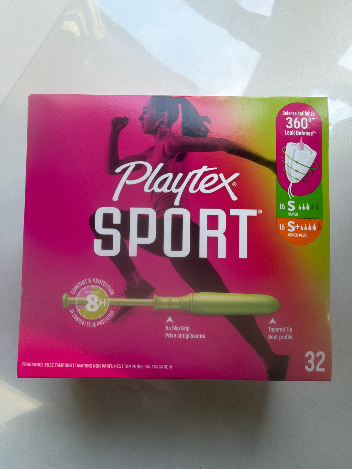 2x Playtex Sport Fragrance-Free Tampons, Super & Super Plus, 32 Count ( total 64 count )