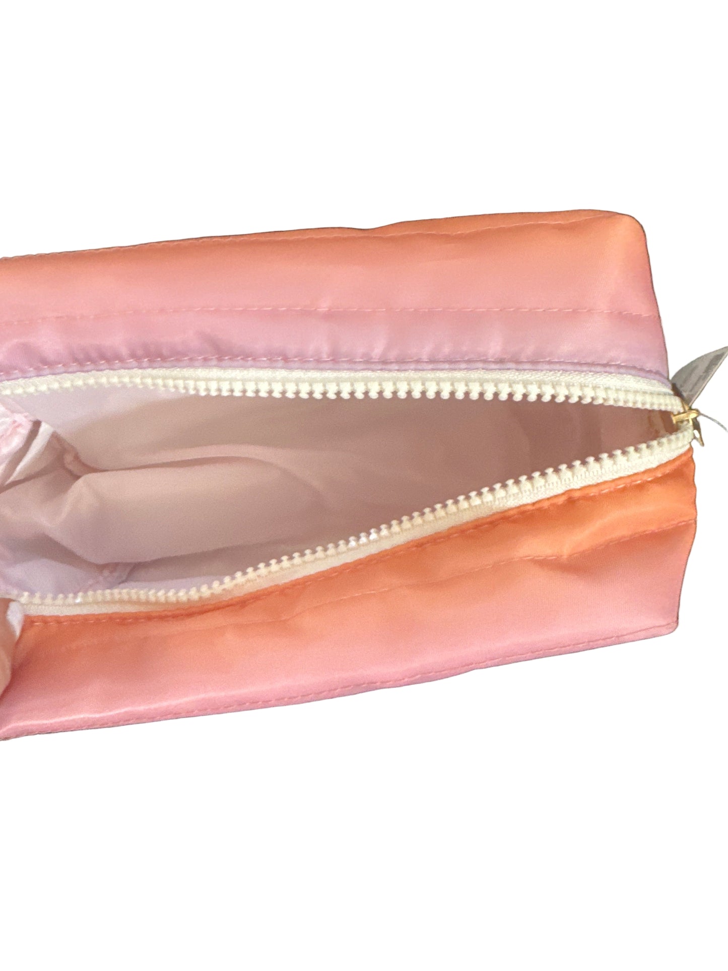 Scünci cosmetic bag with rainbow ombre design, approx 8" x 4"