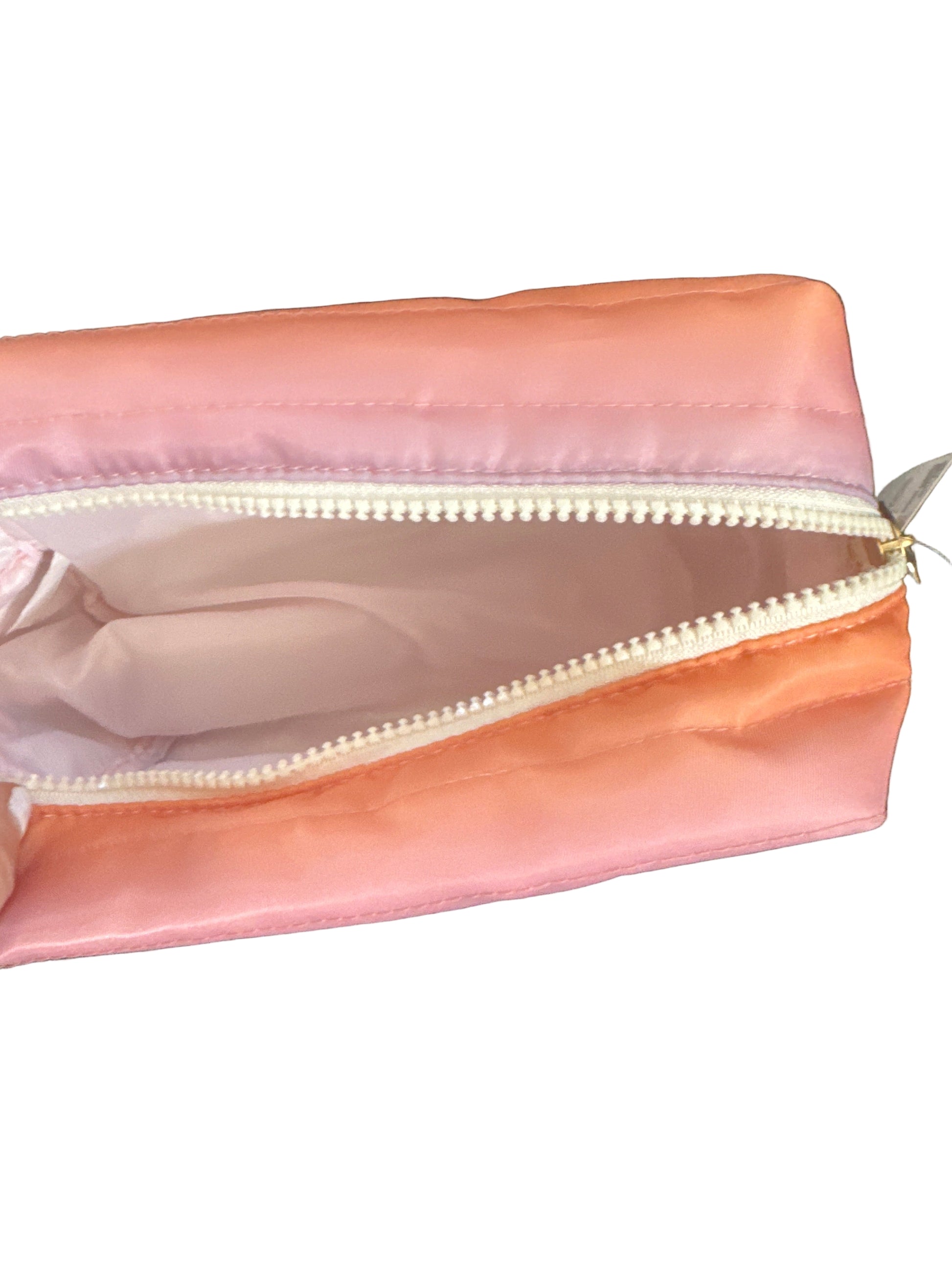 Scünci cosmetic bag with rainbow ombre design, approx 8" x 4"