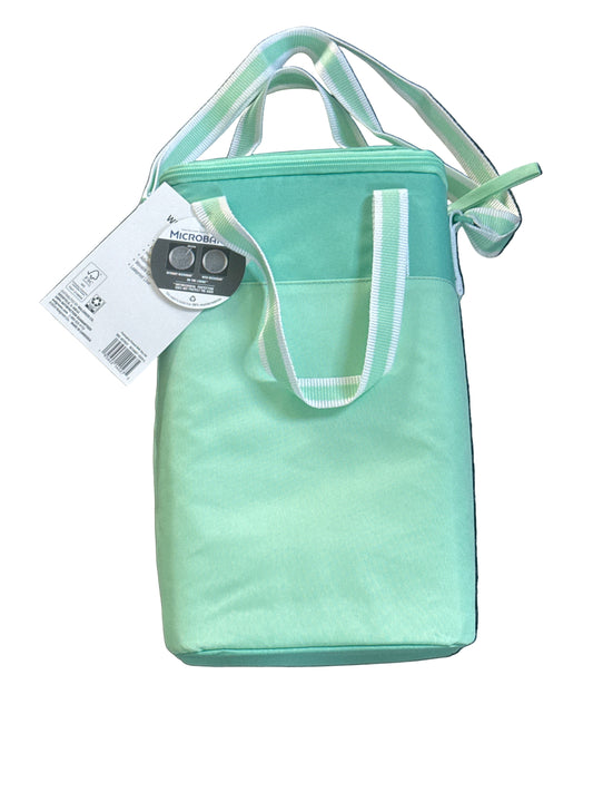 Microban Wine Cooler Bag in mint green with insulated lining and drawstring closure