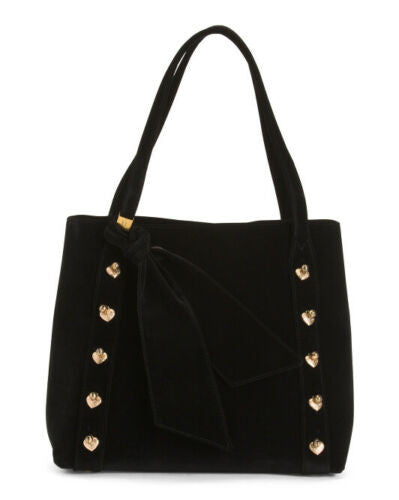 Velvet Tote With Antique Brass Hearts Eric Javits