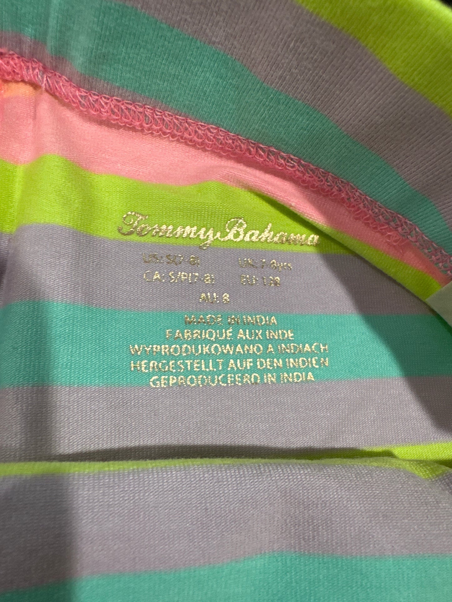 Girls’ Striped Cotton Blend Shorts – Size 7/8 – Stretch Waistband