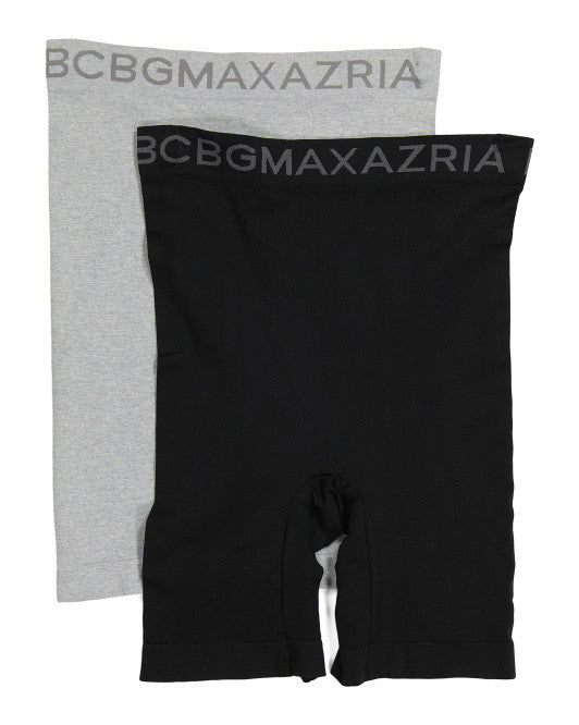BCBGMAXAZRIA 2pk Thigh Slimmers Under Pants Size XL Color Black / Light Heather Grey