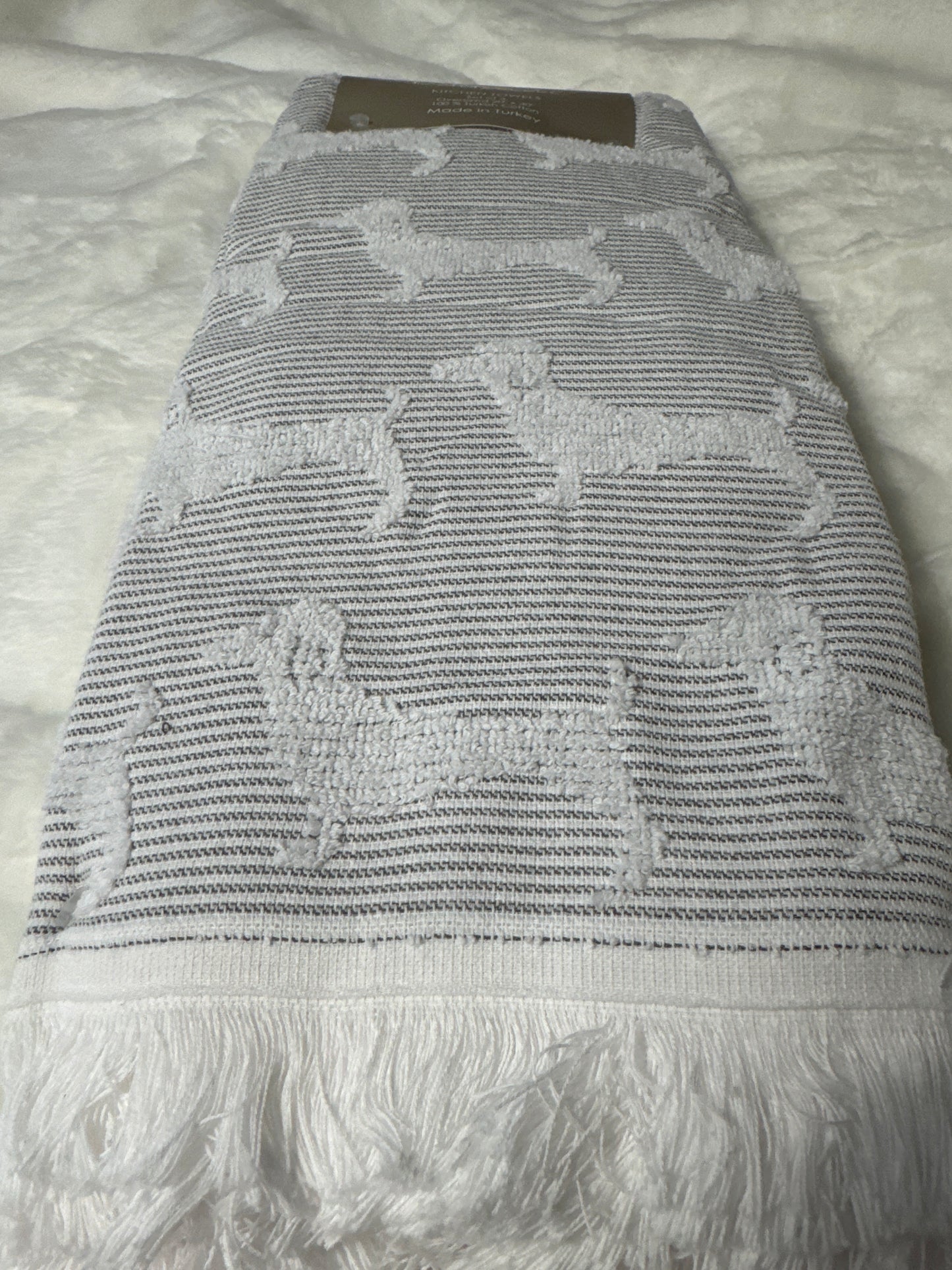 Set of 3 Oversized Turkish Cotton Towels – 20” x 30” with Dogs Design