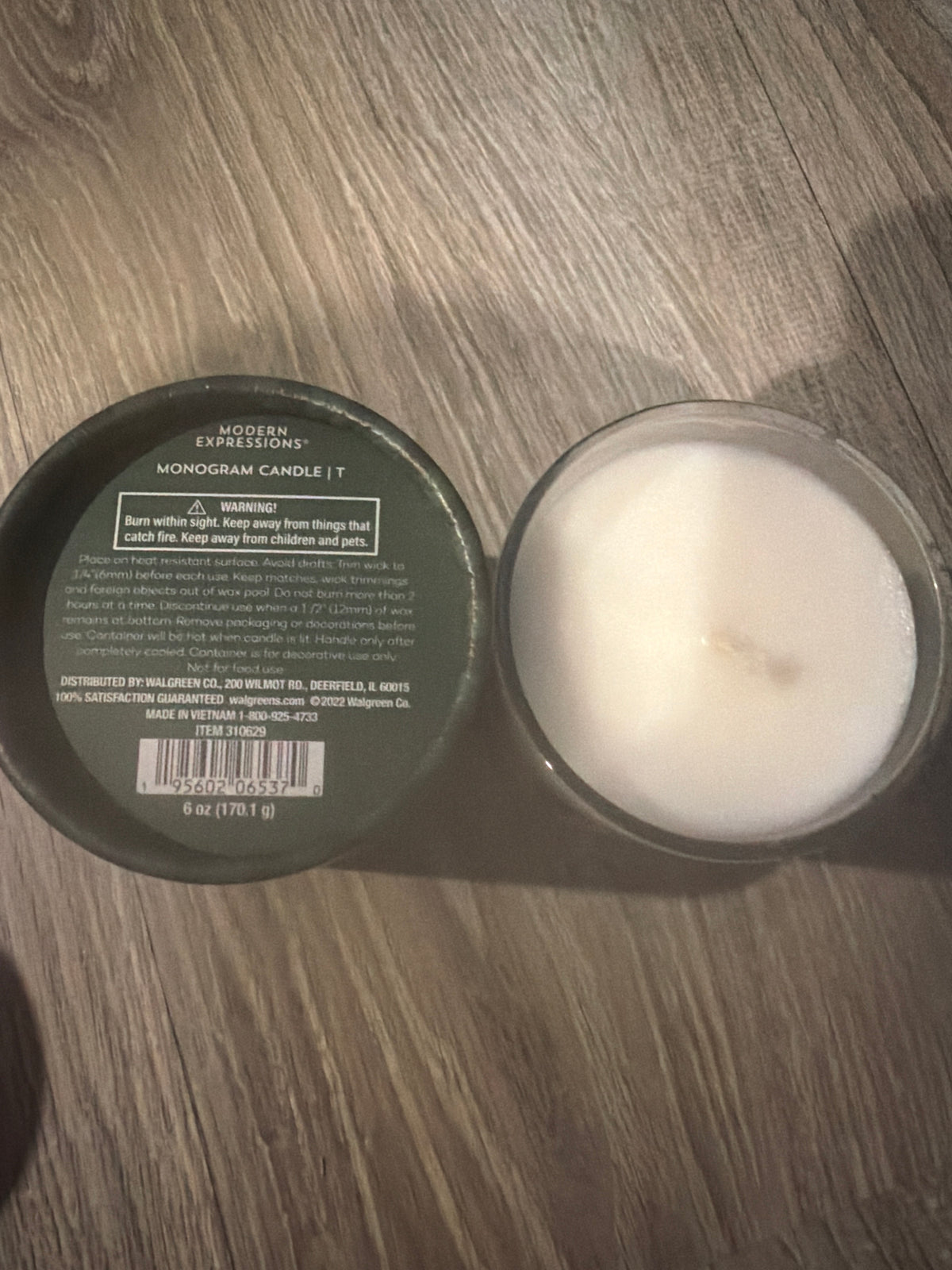Modern Expressions Letter T Monogram Soy Blend Candle, 6 oz
