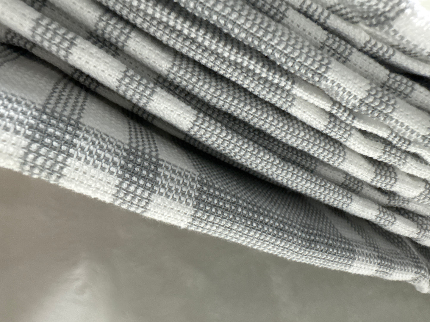 Set of 4 Kitchen Towels | 100% Cotton, Durable & Absorbent | 18" x 28" grey white