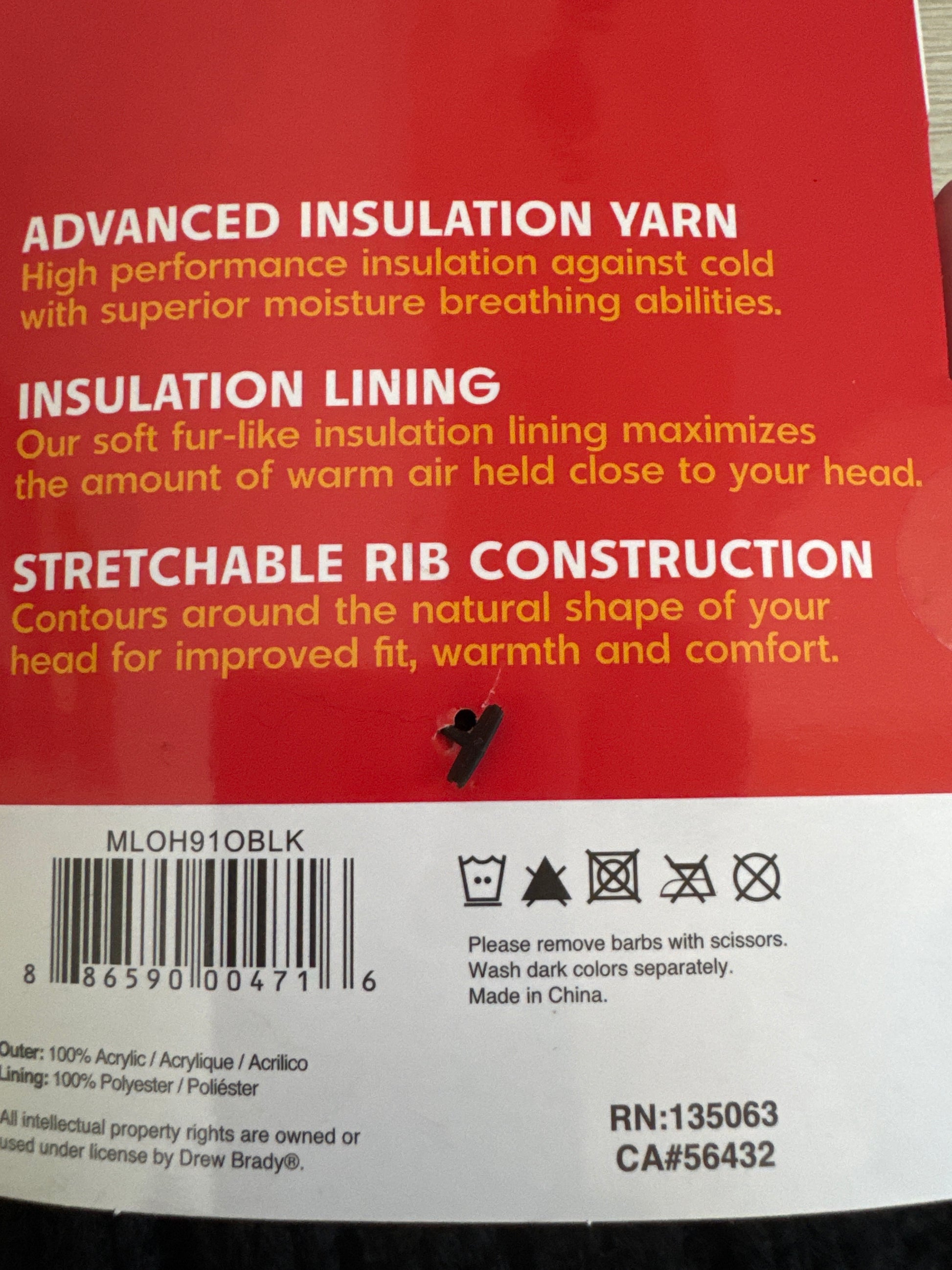 Heat Lockers thermal beanie hat in black with stretchable rib construction and insulation lining