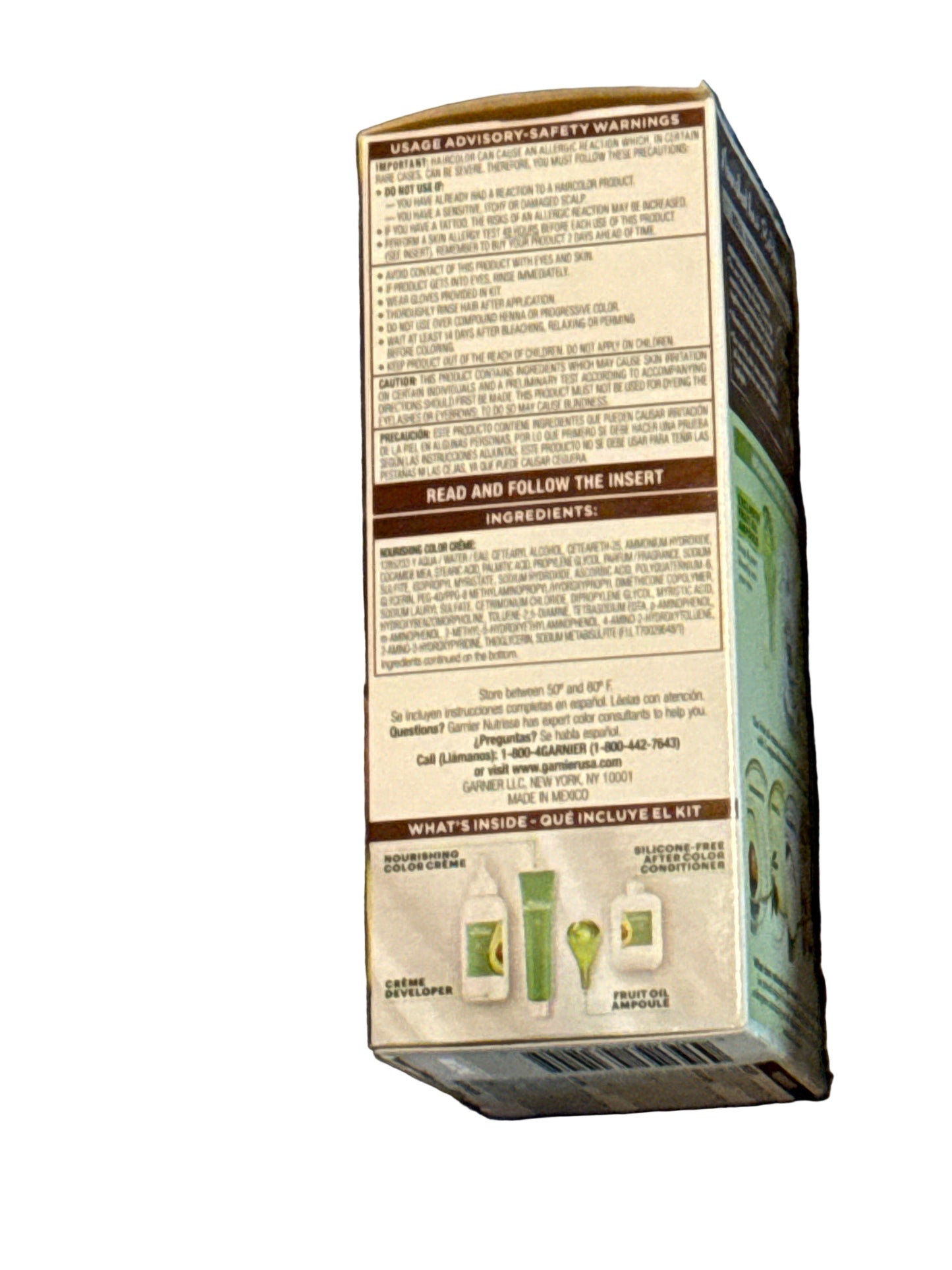 Garnier Nutrisse Ultra Color hair dye in Golden Mahogany Brown B4 shade, box packaging