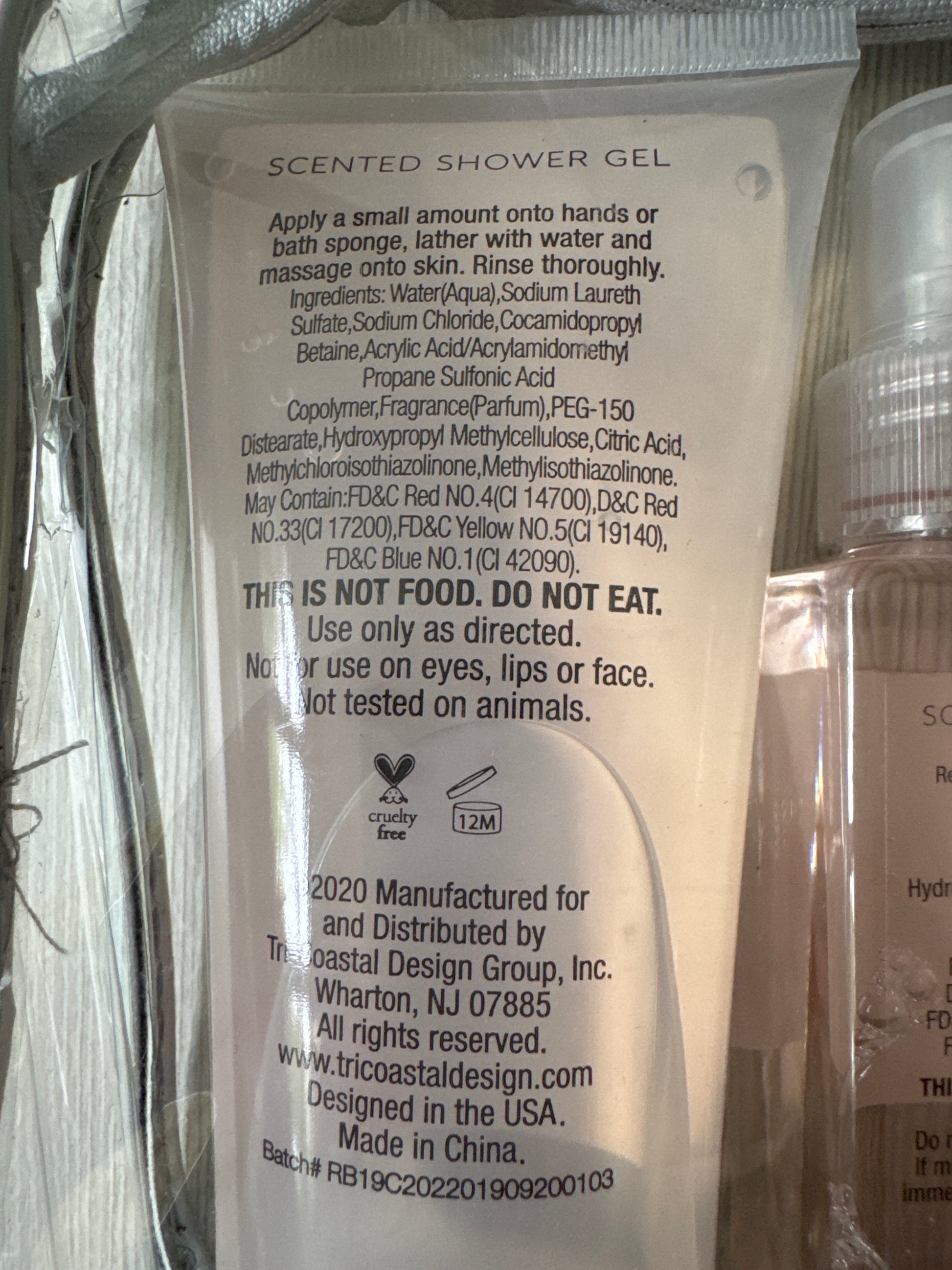 Simple Pleasures full-size rosewater peony body care set with lotion, mist, and shower gel in reusable zip pouch