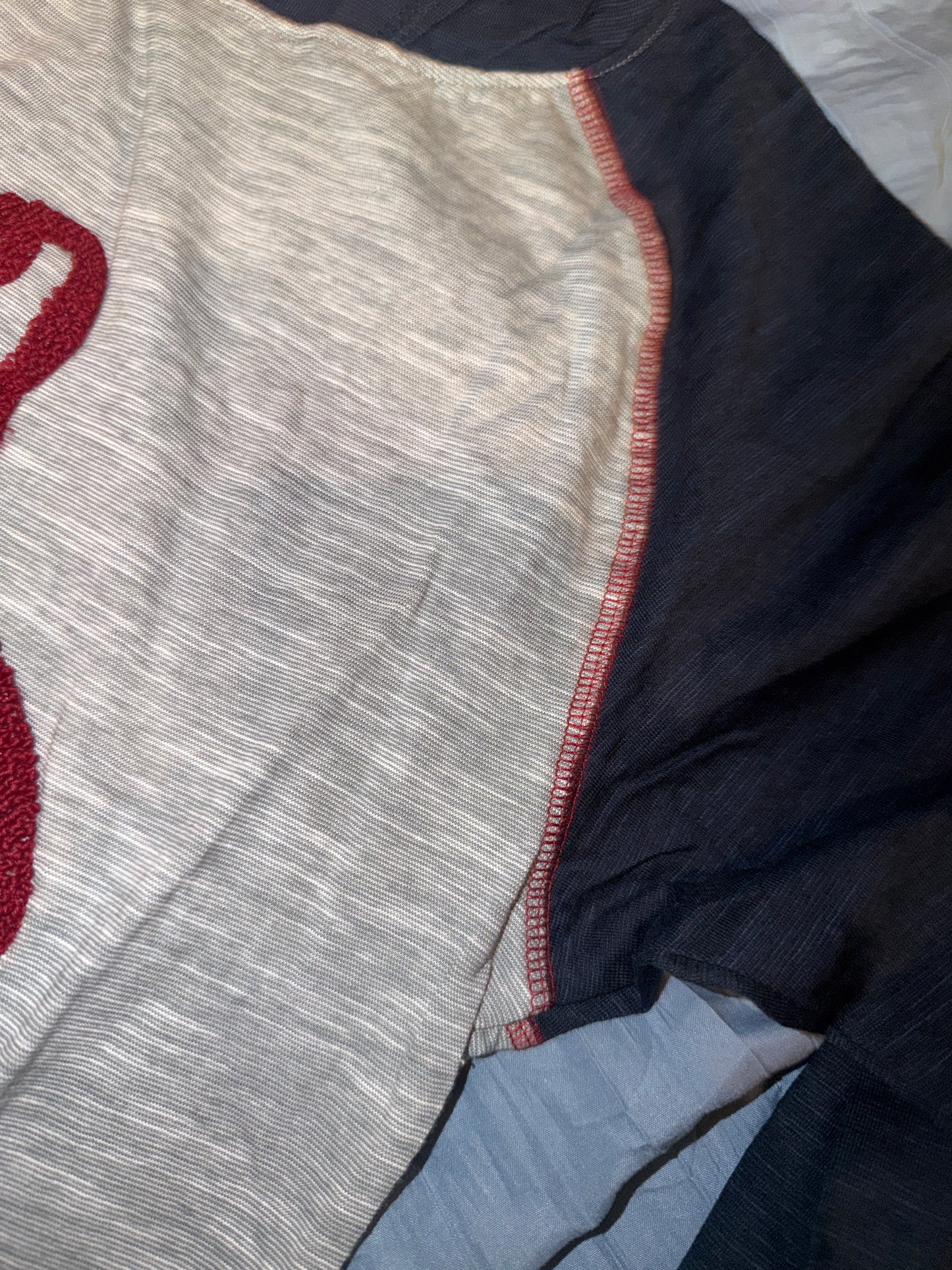 Original Penguin Boys 18Y Hooded Raglan Graphic Top Heather Gray Navy