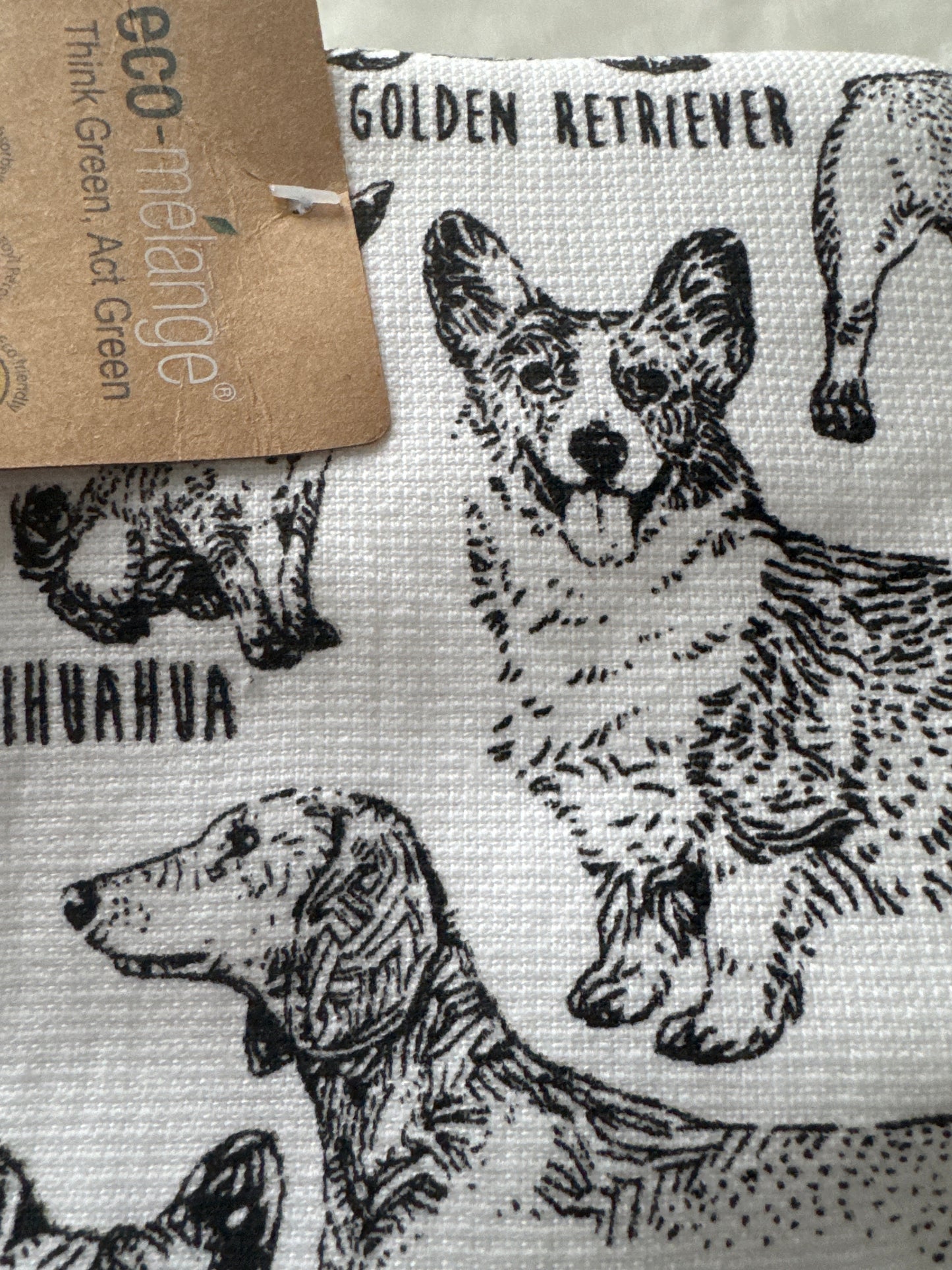 Set of 2 Kitchen Towels | Dog Theme, Eco-Friendly Cotton | 18" x 28"