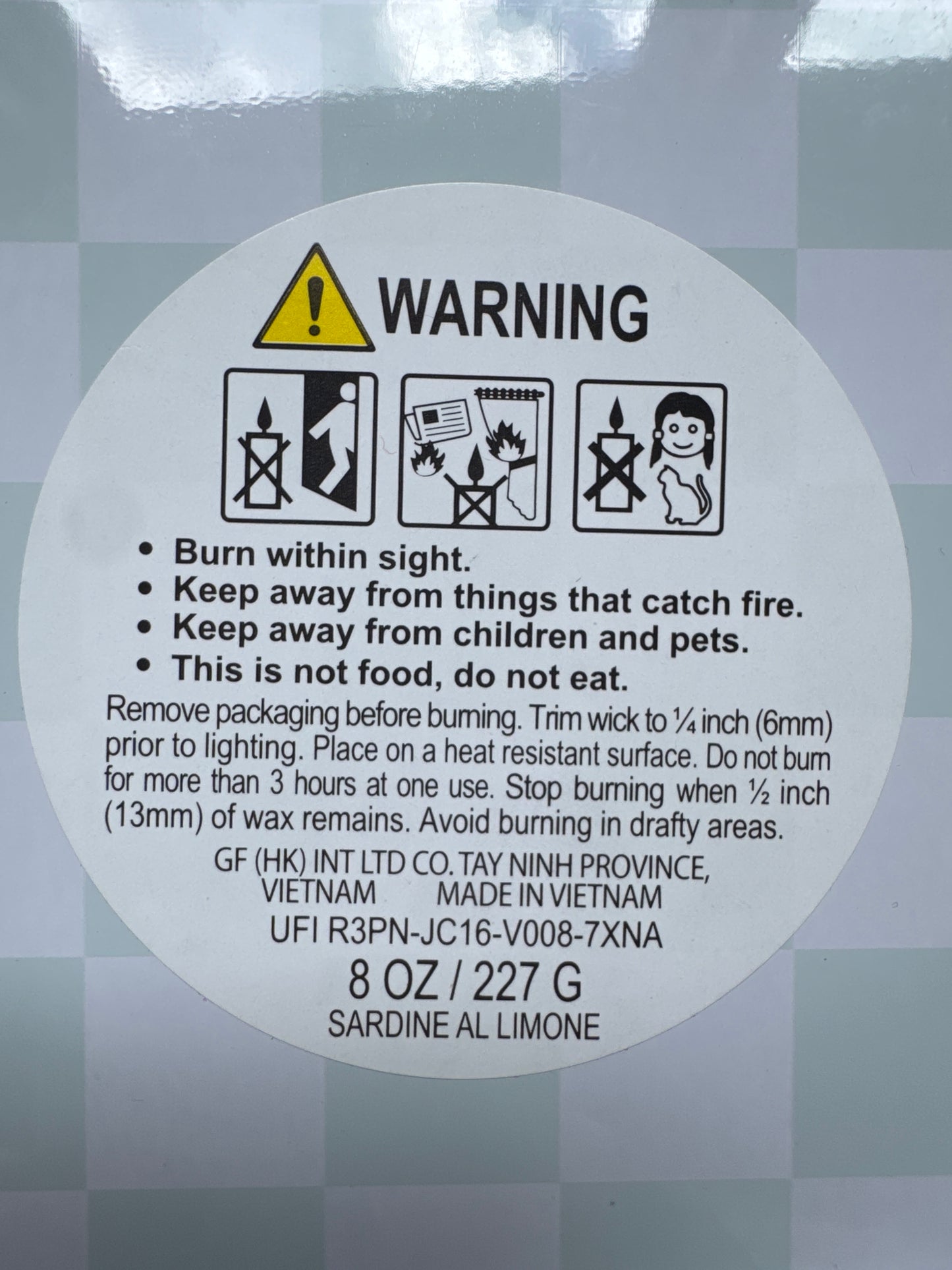 Two Wick Candle in Tin Holder with Fish – Sardine al Limone