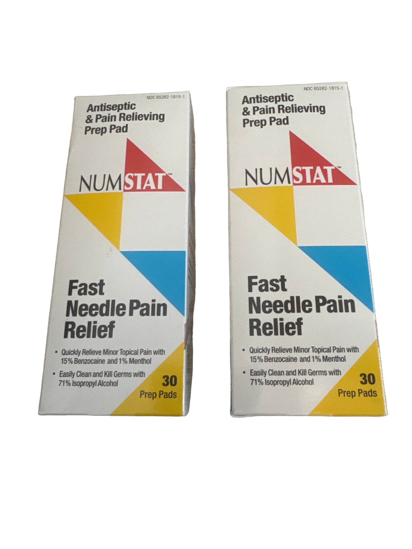 Numstat antiseptic prep pads, 2-box lot, 60 total, individually wrapped