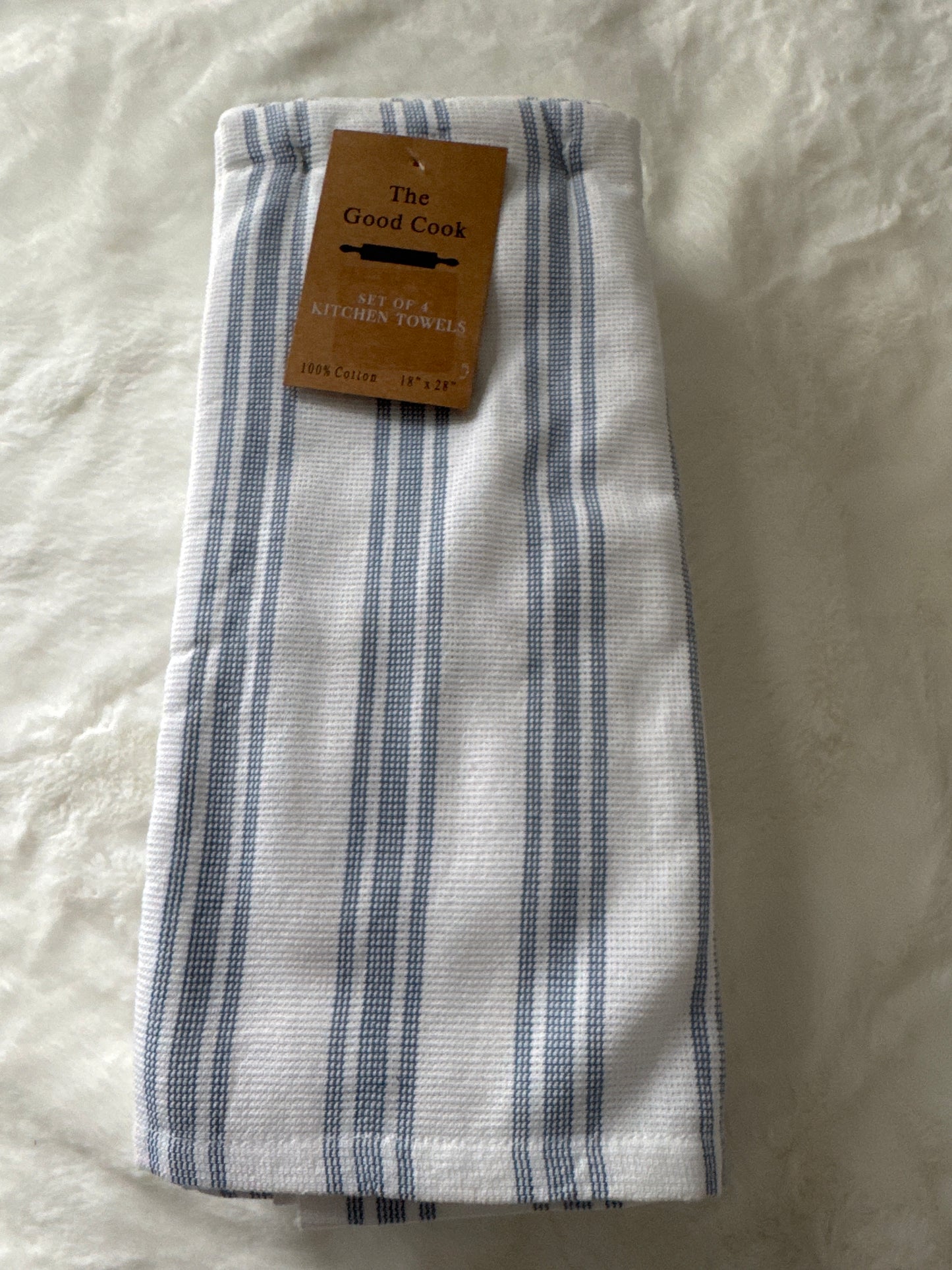 Set of 4 Kitchen Towels | 100% Cotton, Durable & Absorbent | 18" x 28"